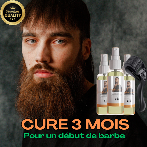 3 ACTIVATEURS DE POUSSE + ROLLER OFFERT - LA CURE DE 3 MOIS POUR UN DEBUT DE BARBE™
