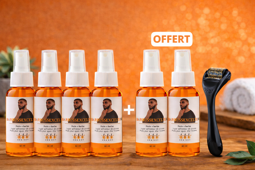 4 ACTIVATEURS DE POUSSE + 2 OFFERT + ROLLER OFFERT - POUR UNE BARBE COMPLETE